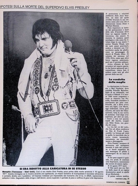 La Domenica del Corriere 14 Novembre 1981 Alfieri Celentano Presley …