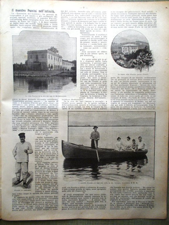 La Domenica del Corriere 14 Ottobre 1900 Puccini Sprague Riviera …