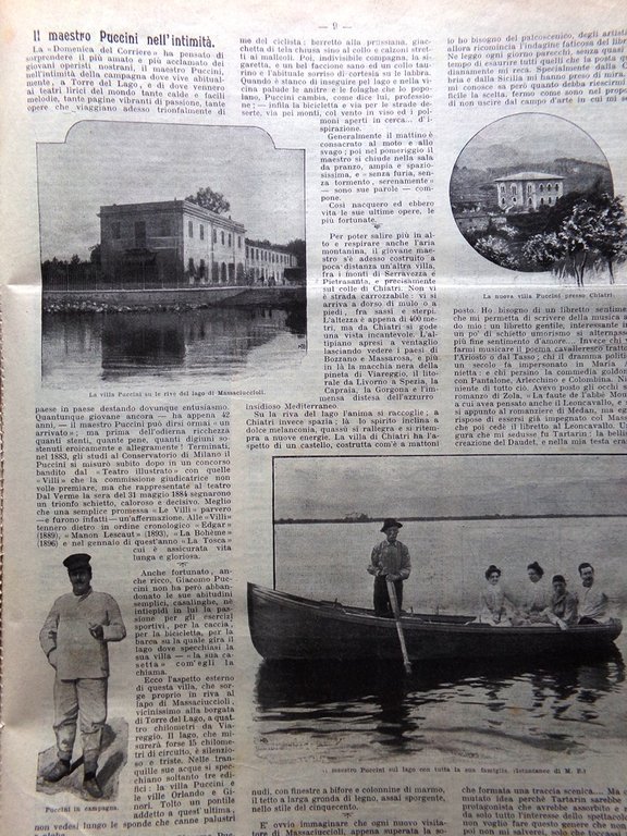 La Domenica del Corriere 14 Ottobre 1900 Puccini Sprague Riviera …