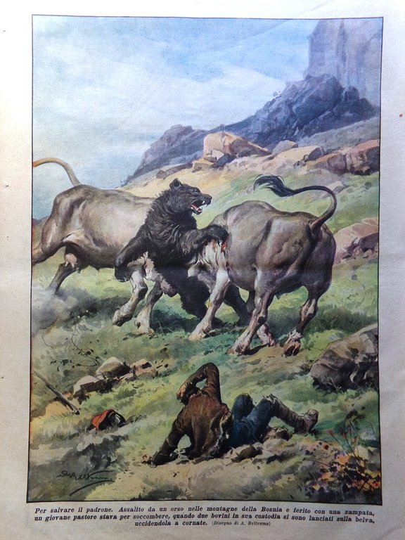 La Domenica del Corriere 14 Ottobre 1934 Mussolini Milano Culto …