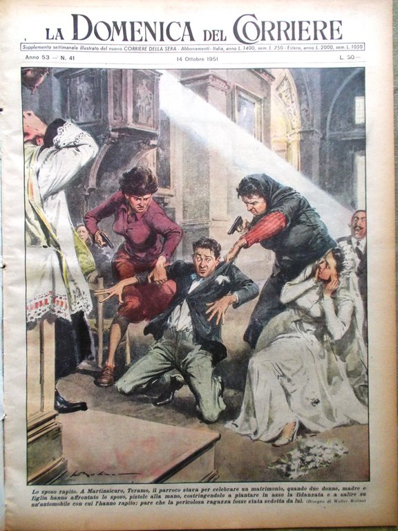 La Domenica del Corriere 14 Ottobre 1951 Burano Butteri Gauchos … | Immagine Gallery 1