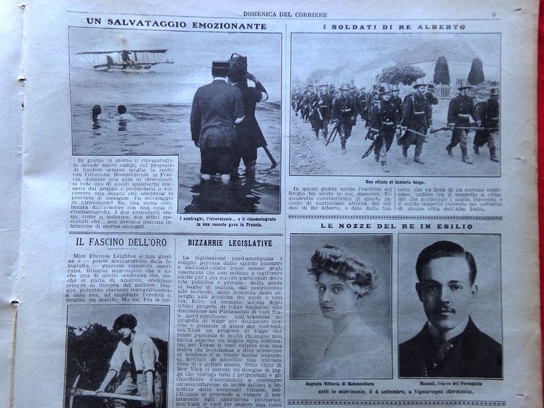 La Domenica del Corriere 14 Settembre 1913 Montfermeil Sigarette Oro …