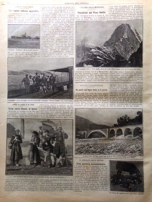 La Domenica del Corriere 15 Agosto 1909 Barcellona Spagna Marocco …