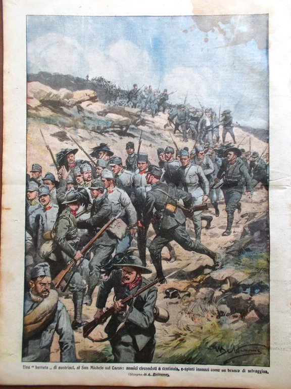 La Domenica del Corriere 15 Agosto 1915 WW1 Amalfi Varsavia …