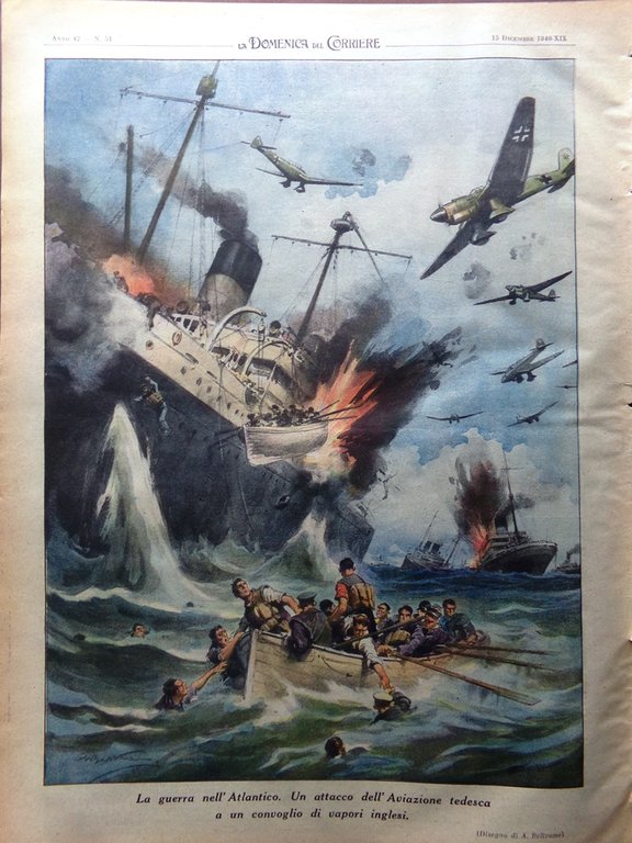 La Domenica del Corriere 15 Dicembre 1940 WW2 Stukas Atlantico …