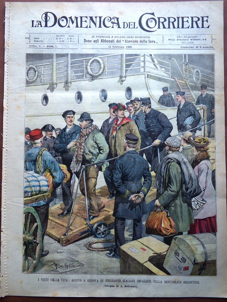 La Domenica del Corriere 15 Febbraio 1903 Modugno Messaggi Holmes …