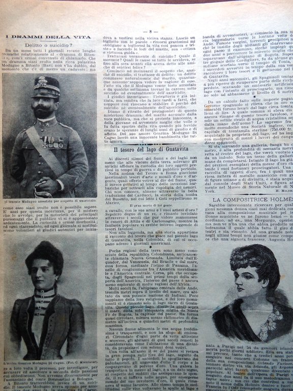 La Domenica del Corriere 15 Febbraio 1903 Modugno Messaggi Holmes …