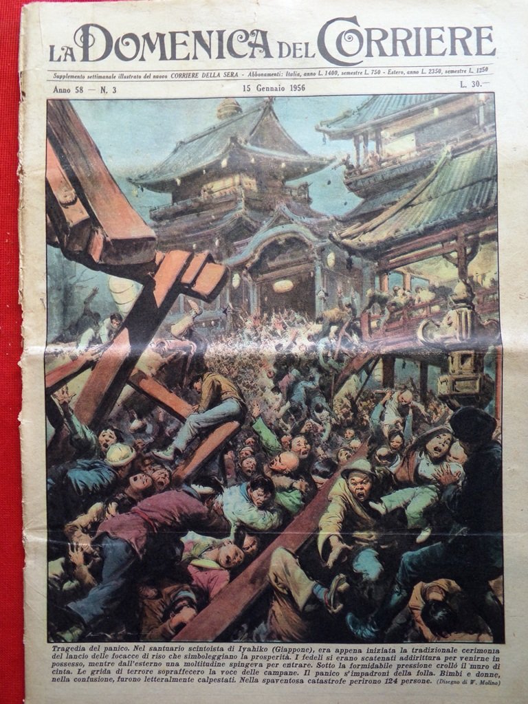 La Domenica del Corriere 15 Gennaio 1956 Hitler Mistinguett Libro …