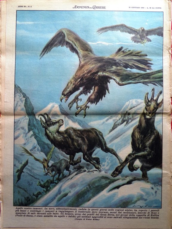 La Domenica del Corriere 15 Gennaio 1956 Hitler Mistinguett Libro …