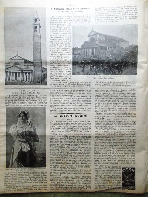 La Domenica del Corriere 15 Giugno 1902 Campanile di Corbetta …