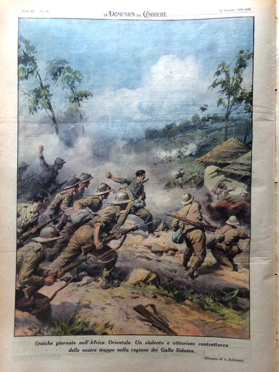 La Domenica del Corriere 15 Giugno 1941 WW2 Tobruk Galla …