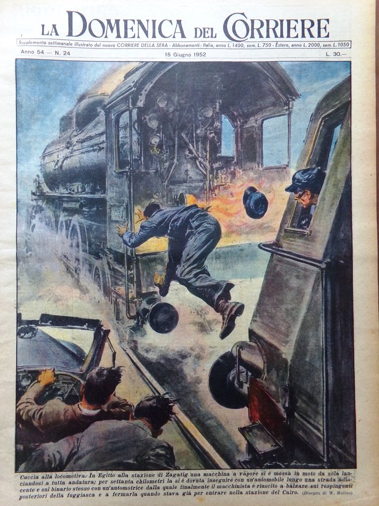 La Domenica del Corriere 15 Giugno 1952 Pauker Lincoln Ferrario … | Immagine principale