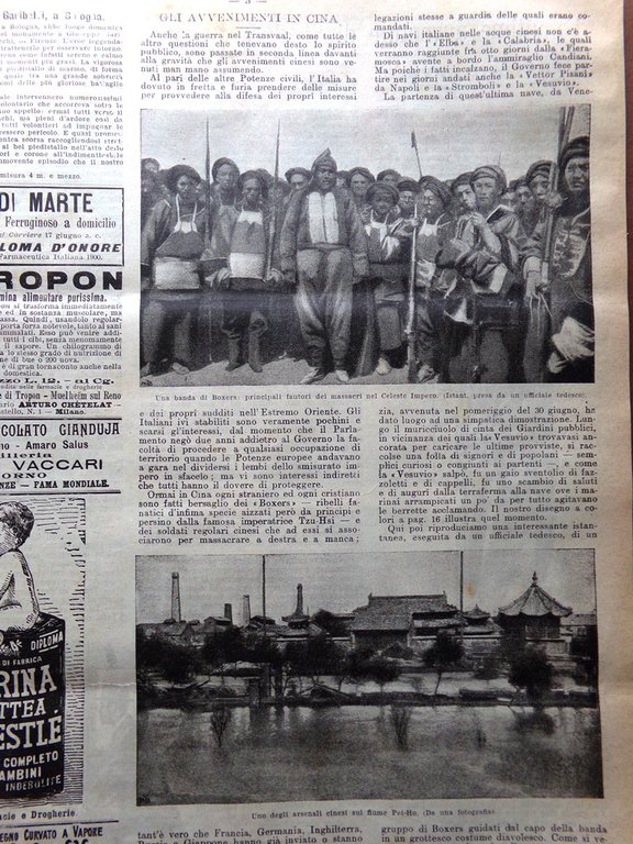 La Domenica del Corriere 15 Luglio 1900 Cina Garibaldi a …