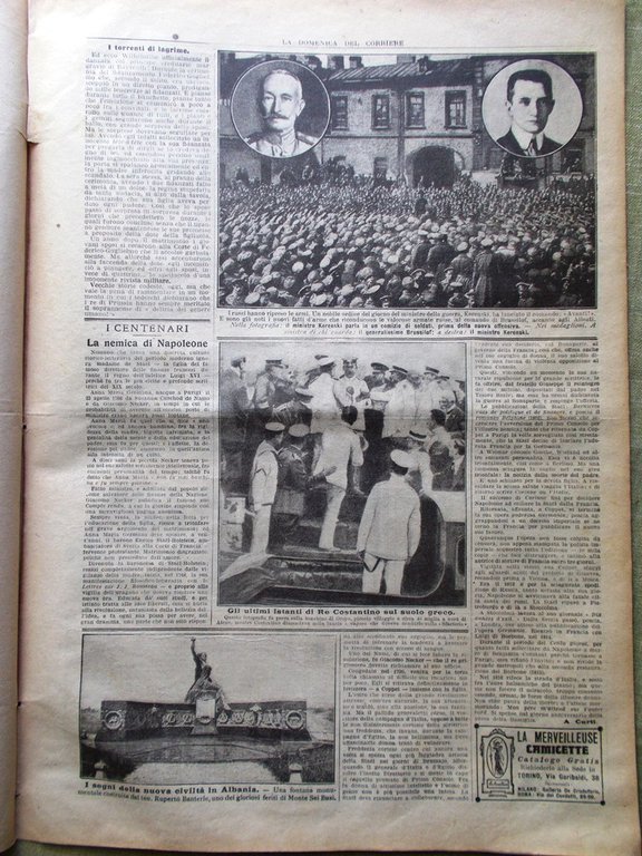 La Domenica del Corriere 15 Luglio 1917 WW1 Houdini Funerali …