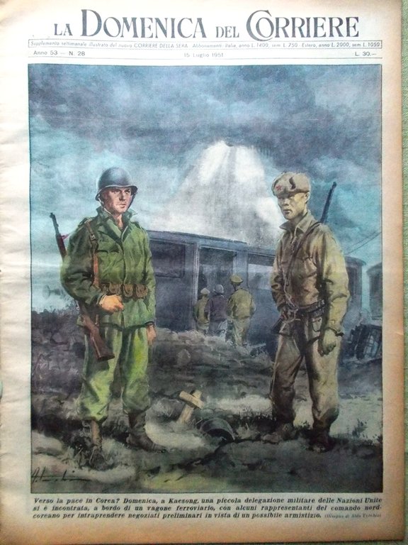 La Domenica del Corriere 15 Luglio 1951 Corea Coppi Sansone … | Immagine Gallery 1