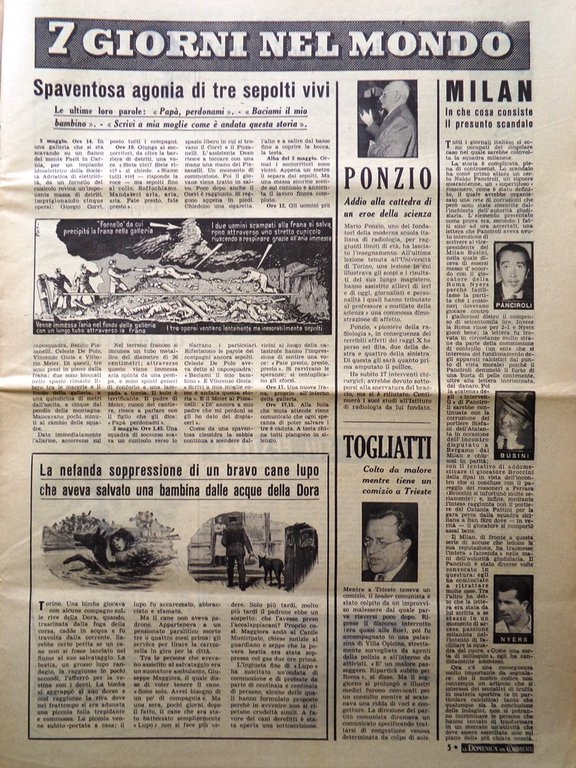 La Domenica del Corriere 15 Maggio 1955 Antona Traversi Giro …