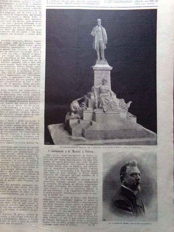 La Domenica del Corriere 15 Marzo 1903 Sanuto Mazzini Padova …