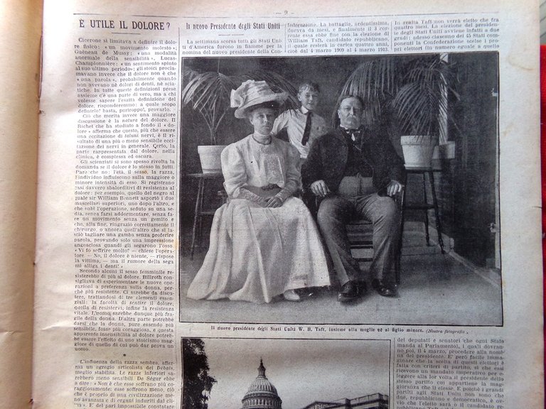 La Domenica del Corriere 15 Novembre 1908 Taft Sardou Dolore …