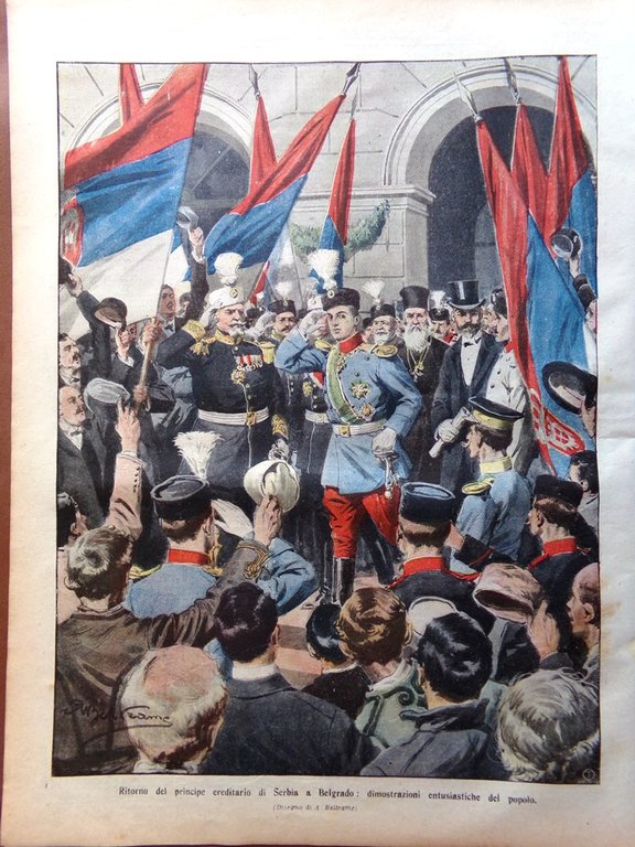 La Domenica del Corriere 15 Novembre 1908 Taft Sardou Dolore …