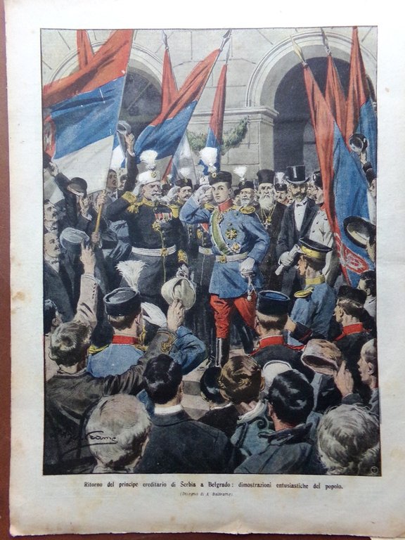 La Domenica del Corriere 15 Novembre 1908 Taft Sardou Dolore …