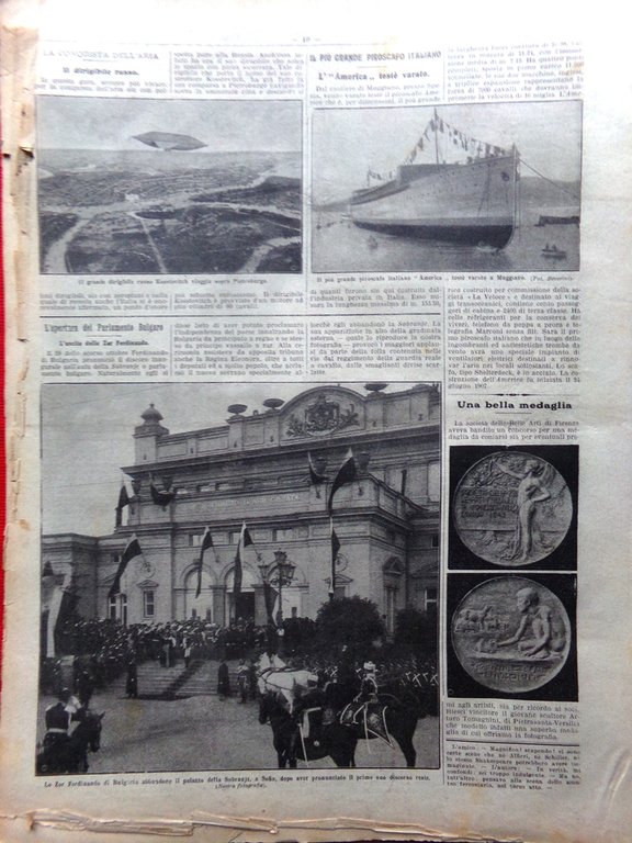 La Domenica del Corriere 15 Novembre 1908 Taft Sardou Dolore …