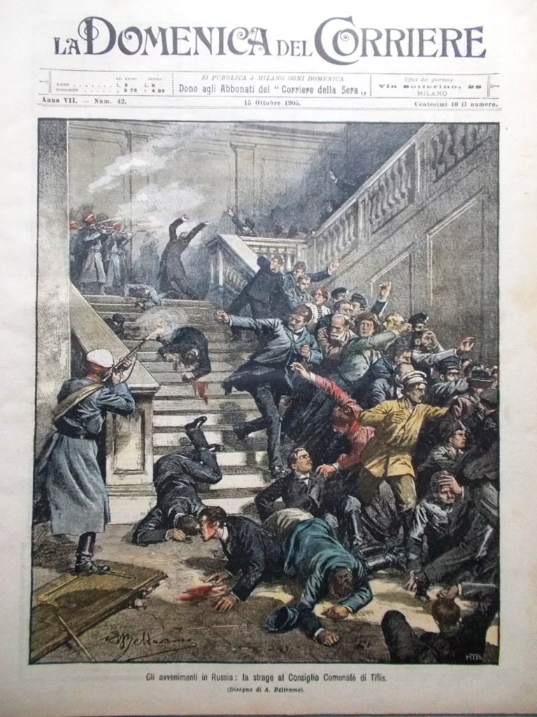 La Domenica del Corriere 15 Ottobre 1905 Tiflis Terremoto Calabria …