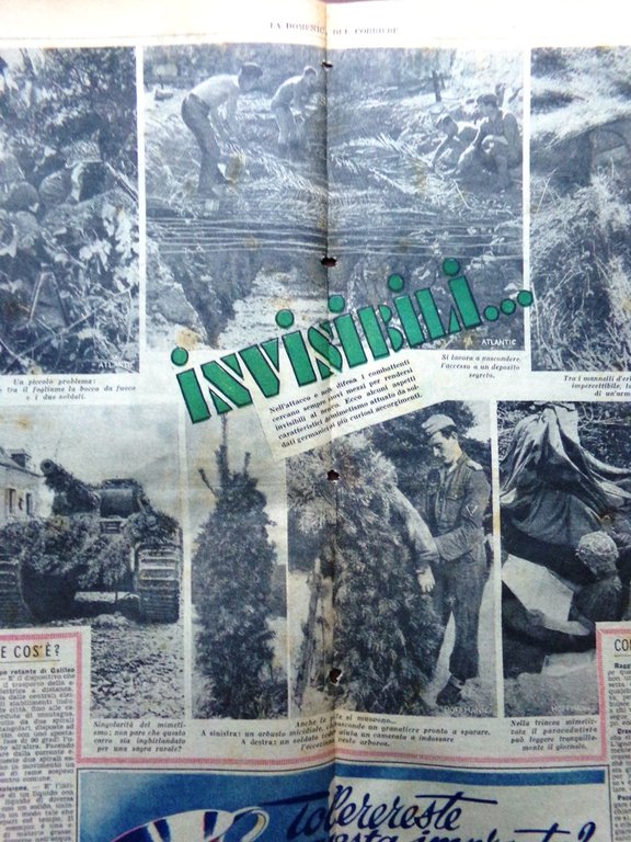 La Domenica del Corriere 15 Ottobre 1944 WW2 Bersaglieri Mimetismo …