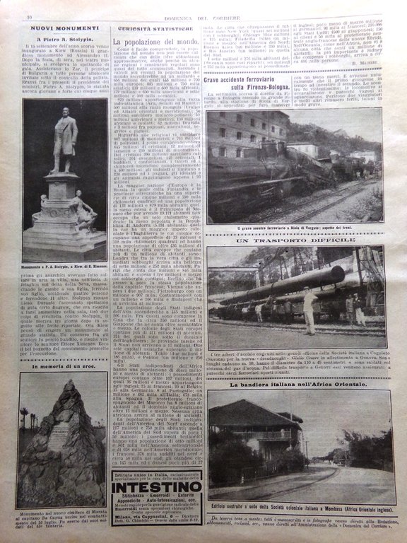 La Domenica del Corriere 15 Settembre 1912 Suvorin Dante Incidente …