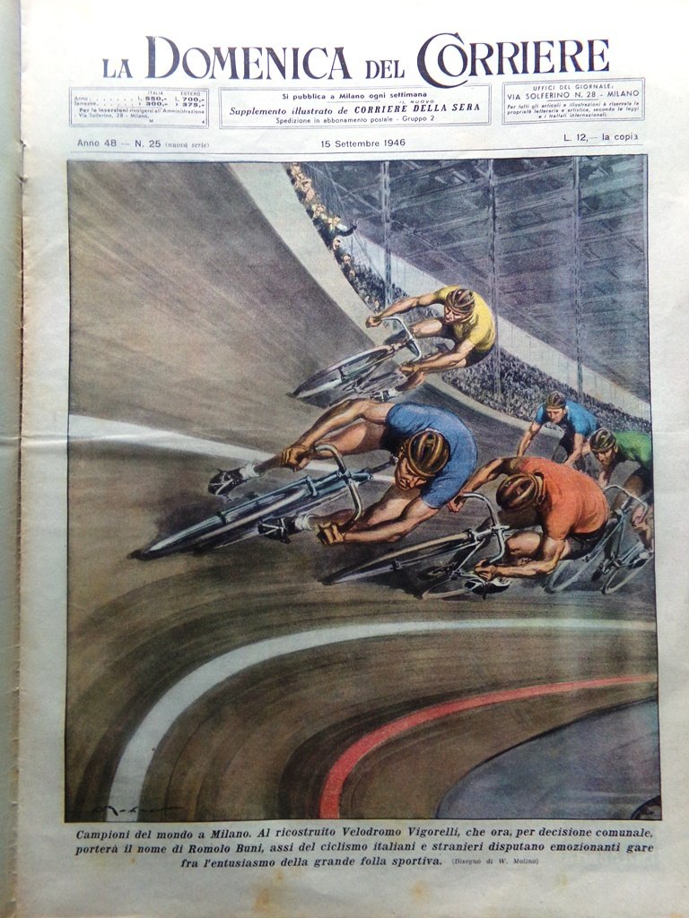 La Domenica del Corriere 15 Settembre 1946 Locarno Macchina di …