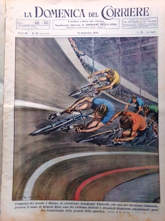 La Domenica del Corriere 15 Settembre 1946 Locarno Macchina di …