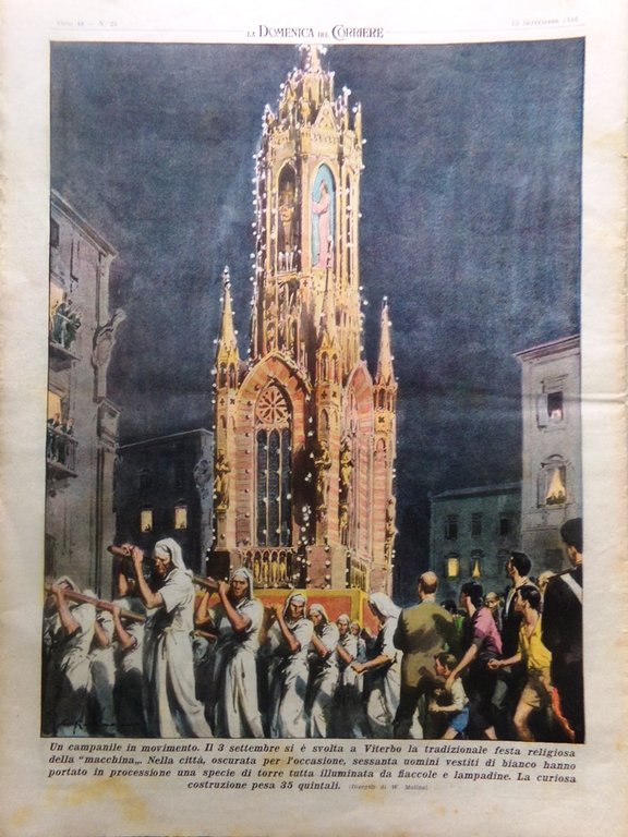 La Domenica del Corriere 15 Settembre 1946 Locarno Macchina di …