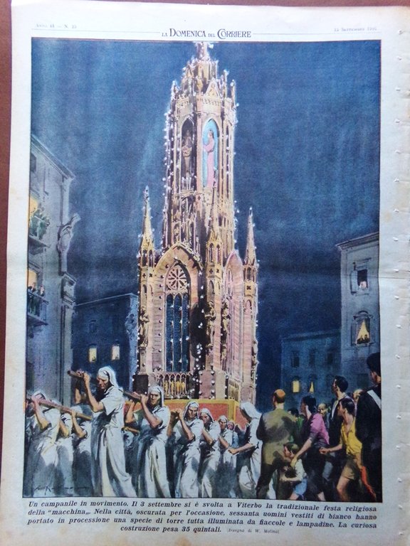 La Domenica del Corriere 15 Settembre 1946 Locarno Macchina di …