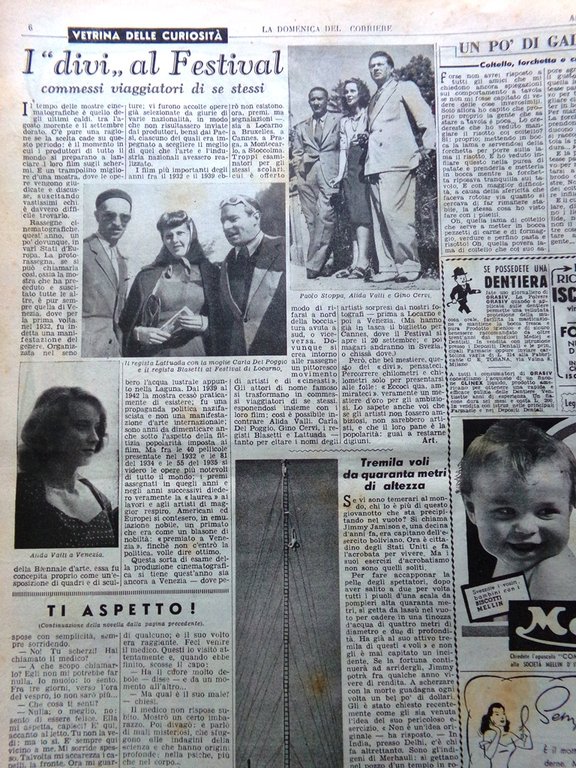 La Domenica del Corriere 15 Settembre 1946 Locarno Macchina di …