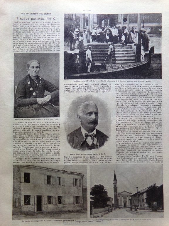 La Domenica del Corriere 16 Agosto 1903 Papa Pio X …