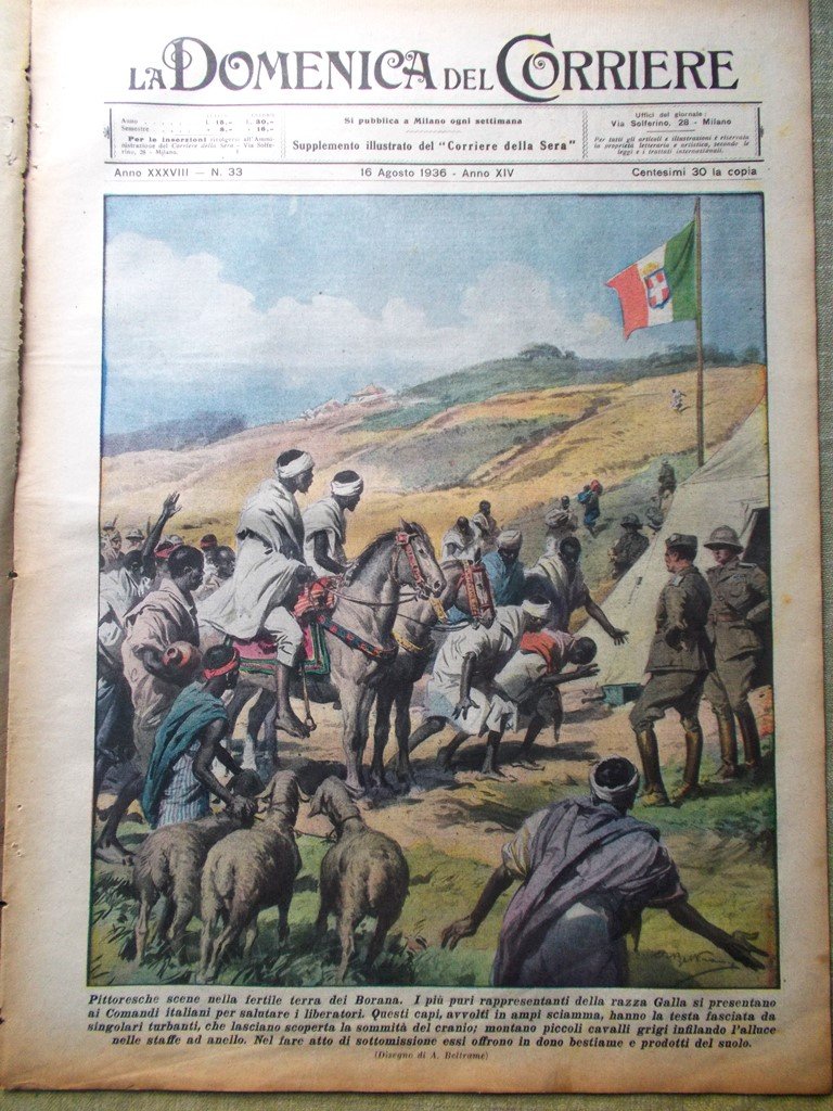 La Domenica del Corriere 16 Agosto 1936 Arca dell'Alleanza Borana …