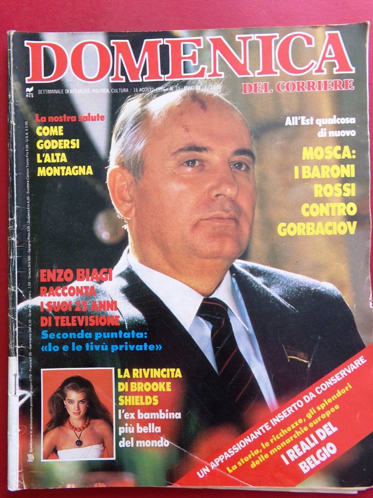 La Domenica del Corriere 16 Agosto 1986 Gorbaciov Tardif Liedholm …