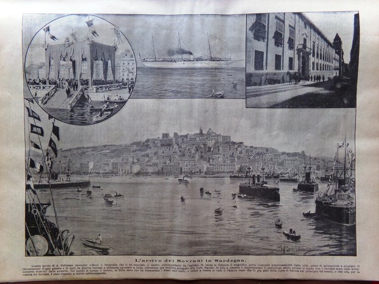 La Domenica del Corriere 16 Aprile 1899 Sovrani in Sardegna …