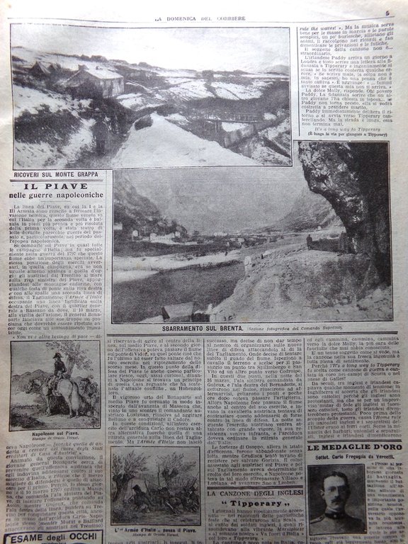 La Domenica del Corriere 16 Dicembre 1917 WW1 Monte Grappa …