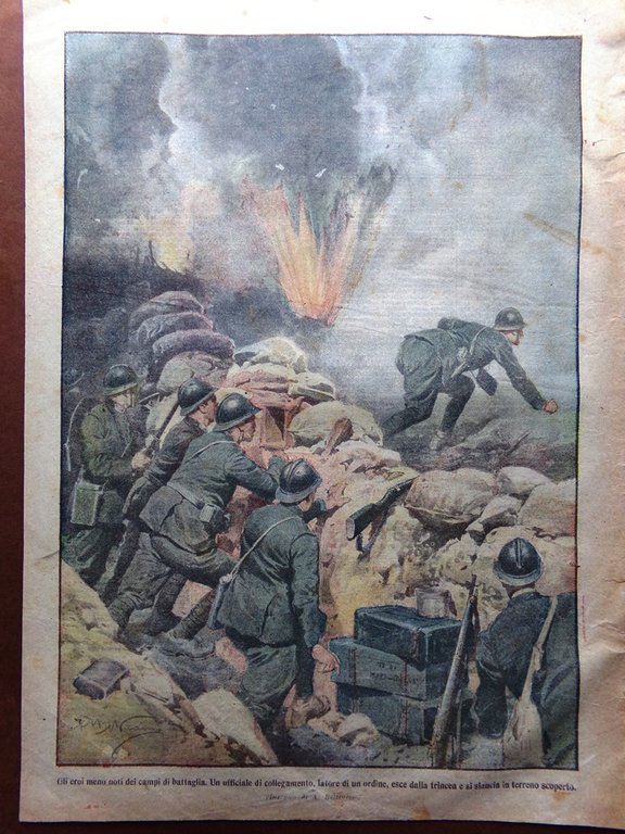 La Domenica del Corriere 16 Dicembre 1917 WW1 Monte Grappa …