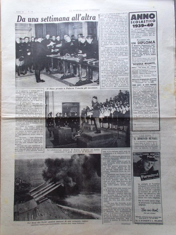 La Domenica del Corriere 16 Dicembre 1939 WW2 Finlandia Sottomarini …