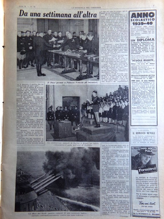 La Domenica del Corriere 16 Dicembre 1939 WW2 Finlandia Sottomarini …