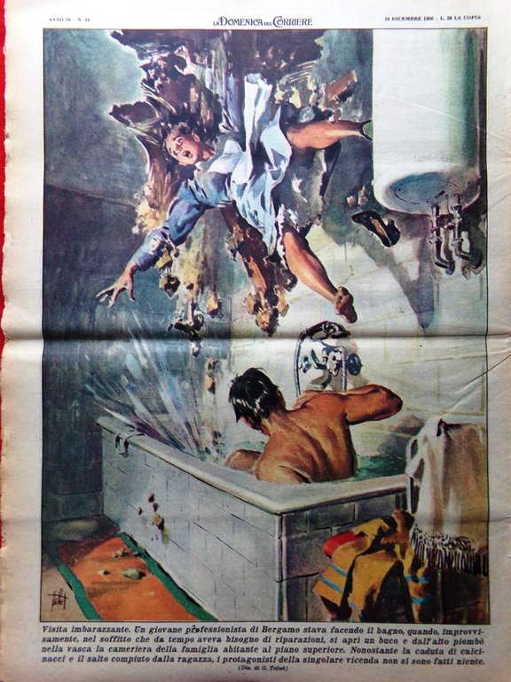 La Domenica del Corriere 16 Dicembre 1956 Mabel Uranio Deledda …