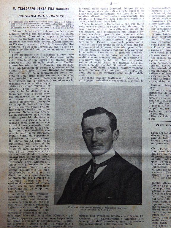 La Domenica del Corriere 16 Febbraio 1902 Marconi Arcangelo Dawson …