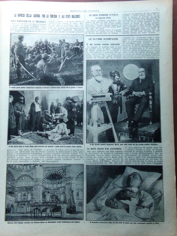 La Domenica del Corriere 16 Febbraio 1913 Guerra nei Balcani …