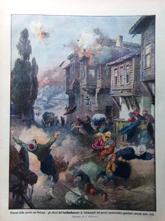 La Domenica del Corriere 16 Febbraio 1913 Guerra nei Balcani …