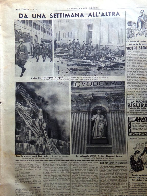La Domenica del Corriere 16 Febbraio 1936 Negus Padre Giuliani …