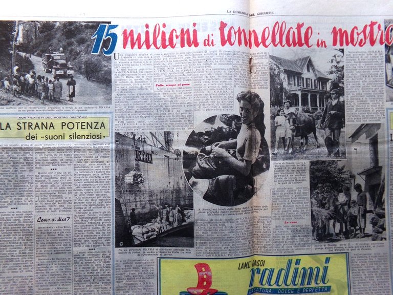 La Domenica del Corriere 16 Febbraio 1947 Farina UNRRA Germania …