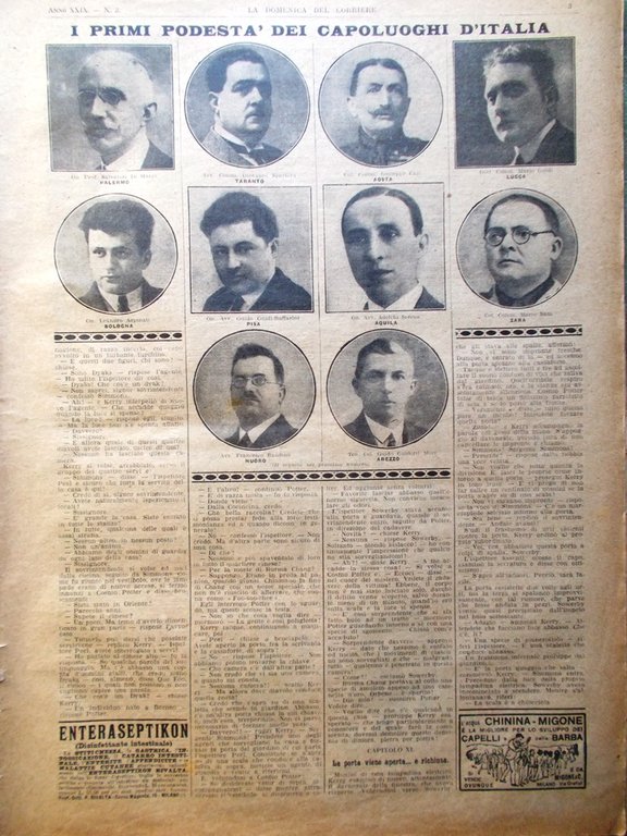 La Domenica del Corriere 16 Gennaio 1927 Morte Ettore Ximenes …