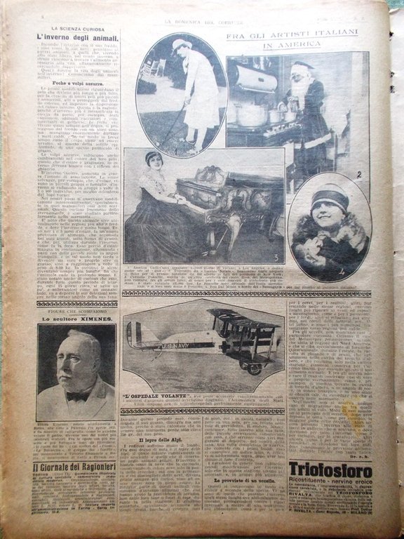 La Domenica del Corriere 16 Gennaio 1927 Morte Ettore Ximenes …
