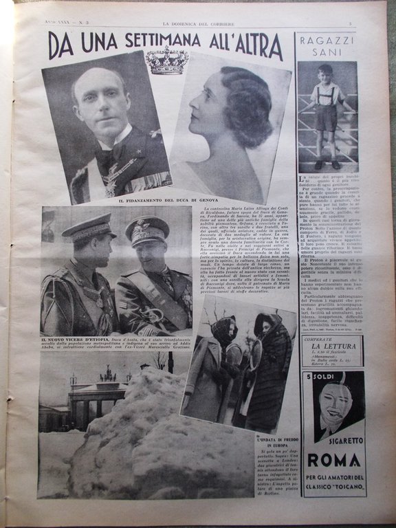 La Domenica del Corriere 16 Gennaio 1938 Deanna Durbin Shangai … | Immagine Gallery 2